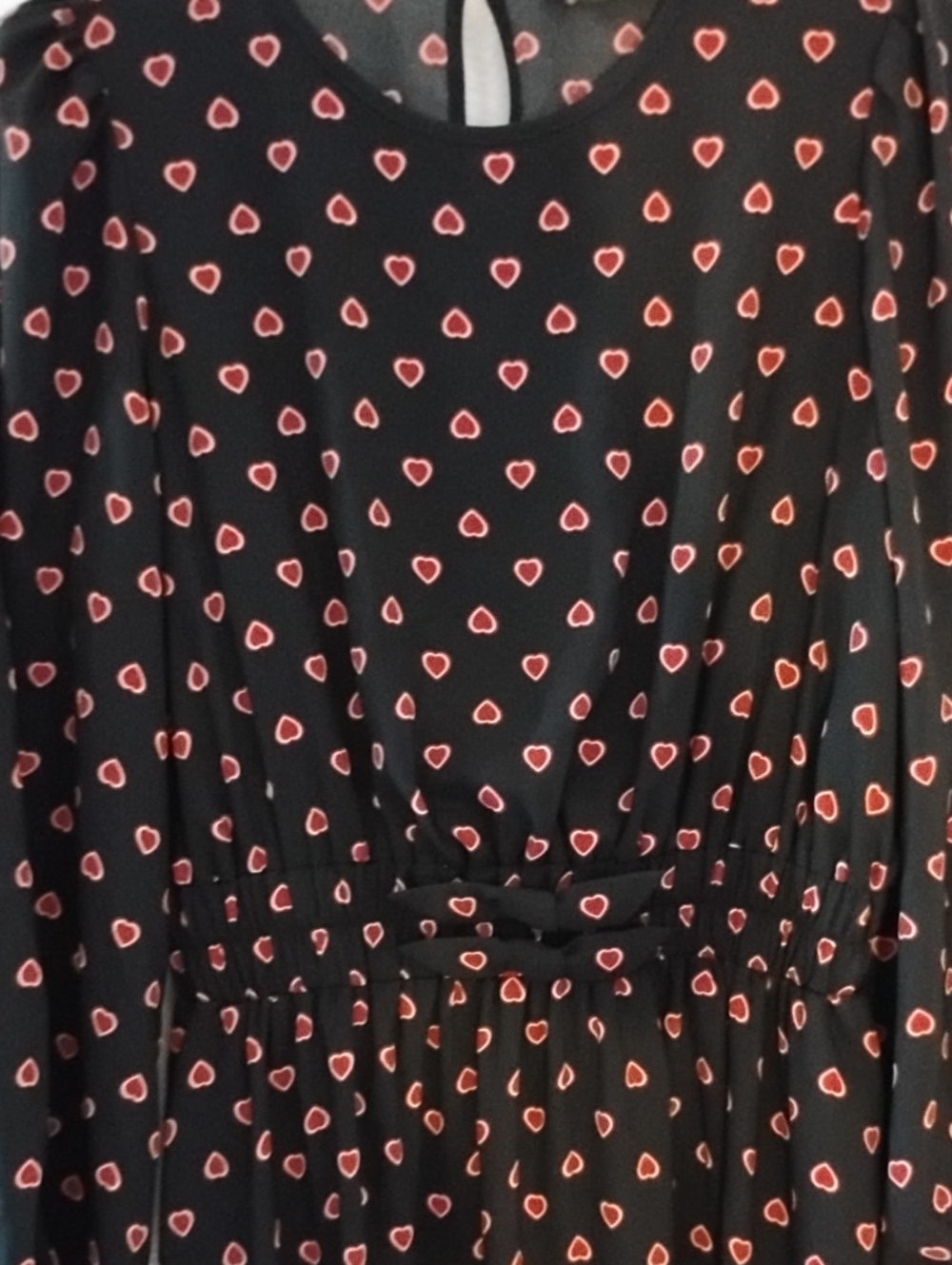 kate spade Heartfelt Black Midi Dress with Pink Geo Print